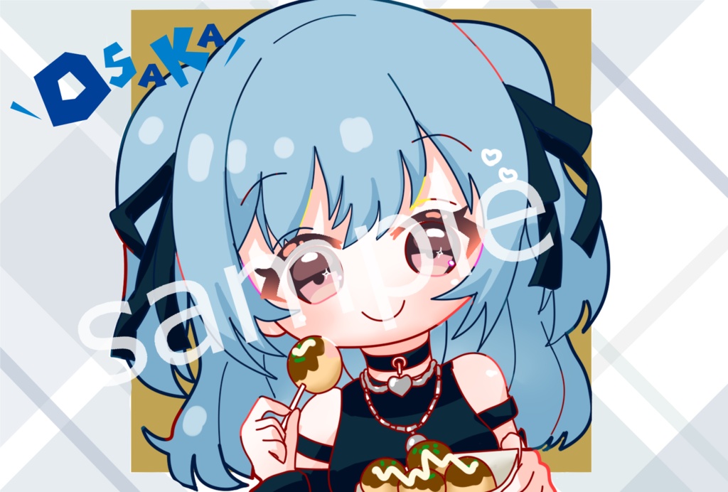  大阪ver.たこ焼きもぐもぐあやんメッセージ付きポストカード(メッセージは3種類あります)