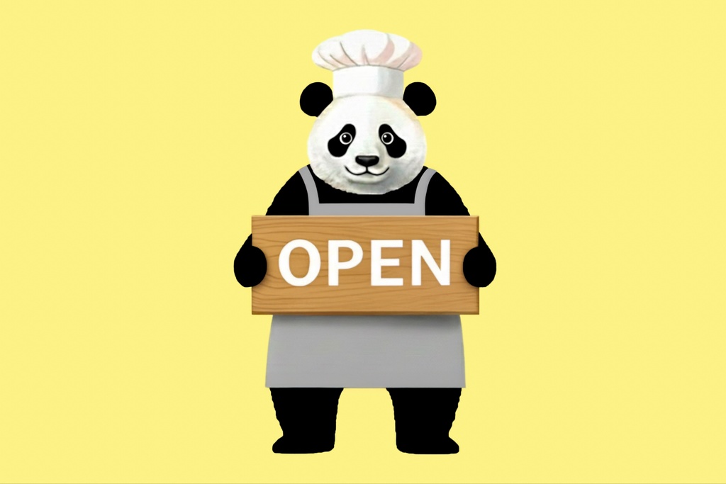 🐼✨ パンダ店長の営業ステータスセット「OPENしてるよ!」