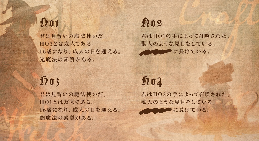 クトゥルフ神話TRPG『Witch*2 Craft』【SPLL:E195609】