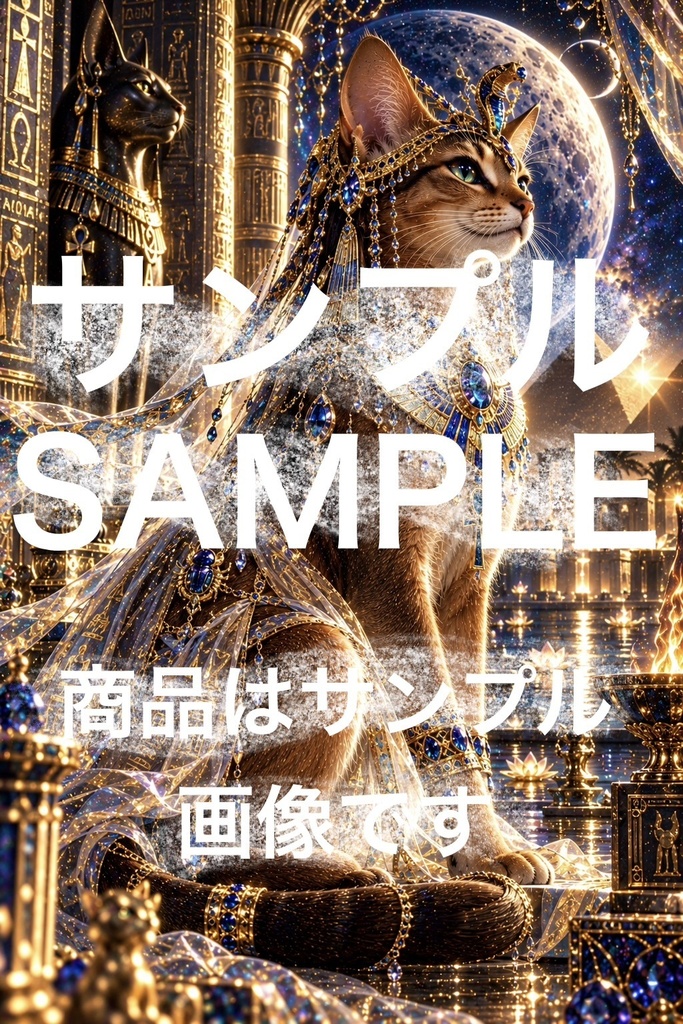 ULTIMATE BASTET｜究極の神猫｜古代エジプトと宇宙を纏う幻想猫AIアート