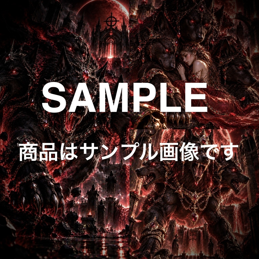 ULTIMATE CERBERUS｜究極のケルベロス｜7月の誕生石を纏う幻想的AIアート3枚セット