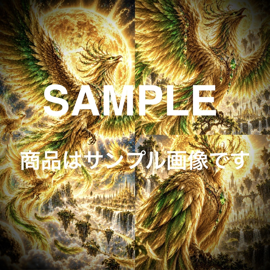 ULTIMATE PHOENIX｜究極のフェニックス｜8月の誕生石を纏う幻想的AIアート3枚セット