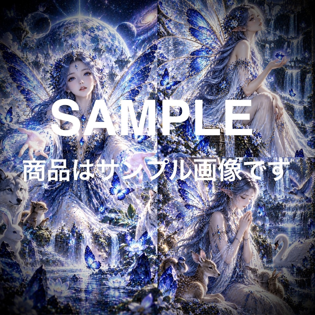 ULTIMATE FAIRY｜究極のフェアリー｜9月の誕生石サファイアに輝く幻想のフェアリーAIアート3枚セット