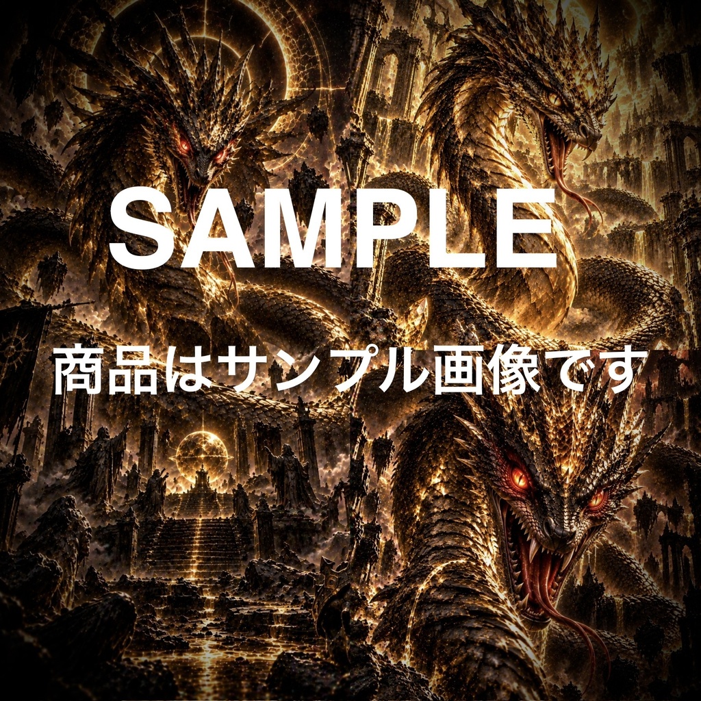 ULTIMATE BASILISK|究極のバジリスク|11月の誕生石を纏う蛇の王が支配する幻想的AIアート3枚セット