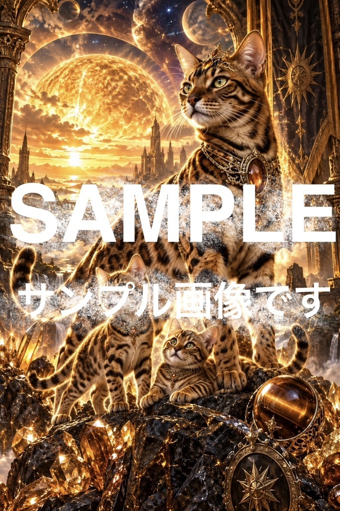 ULTIMATE TIGER EYE｜黄金の守護猫  ― 黄金の光に包まれた、母と二匹の子猫 ―