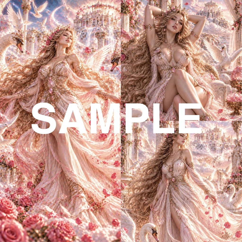 ULTIMATE APHRODITE｜究極のアフロディーテ｜愛と美を司る女神の幻想的AIアート3枚セット