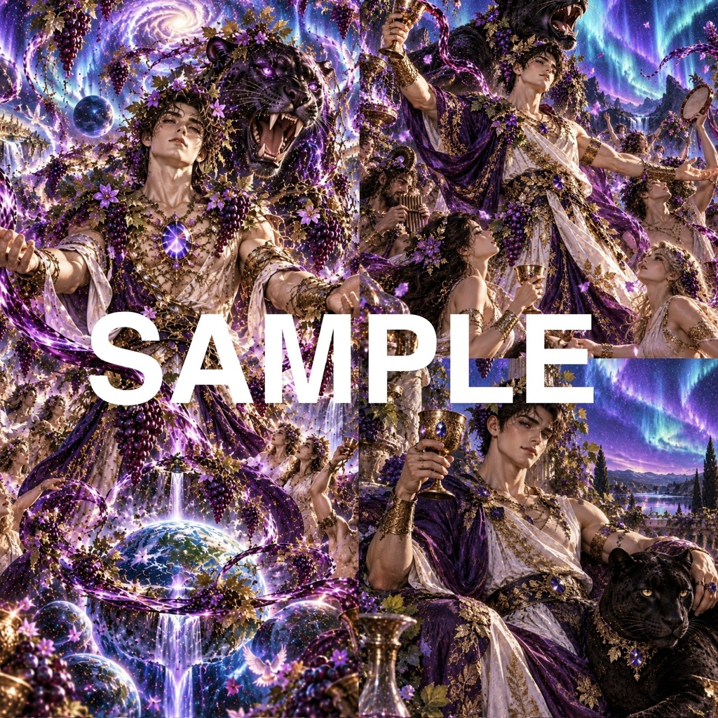 ULTIMATE DIONYSUS|究極のディオニュソス|幻想的AIアート3枚セット