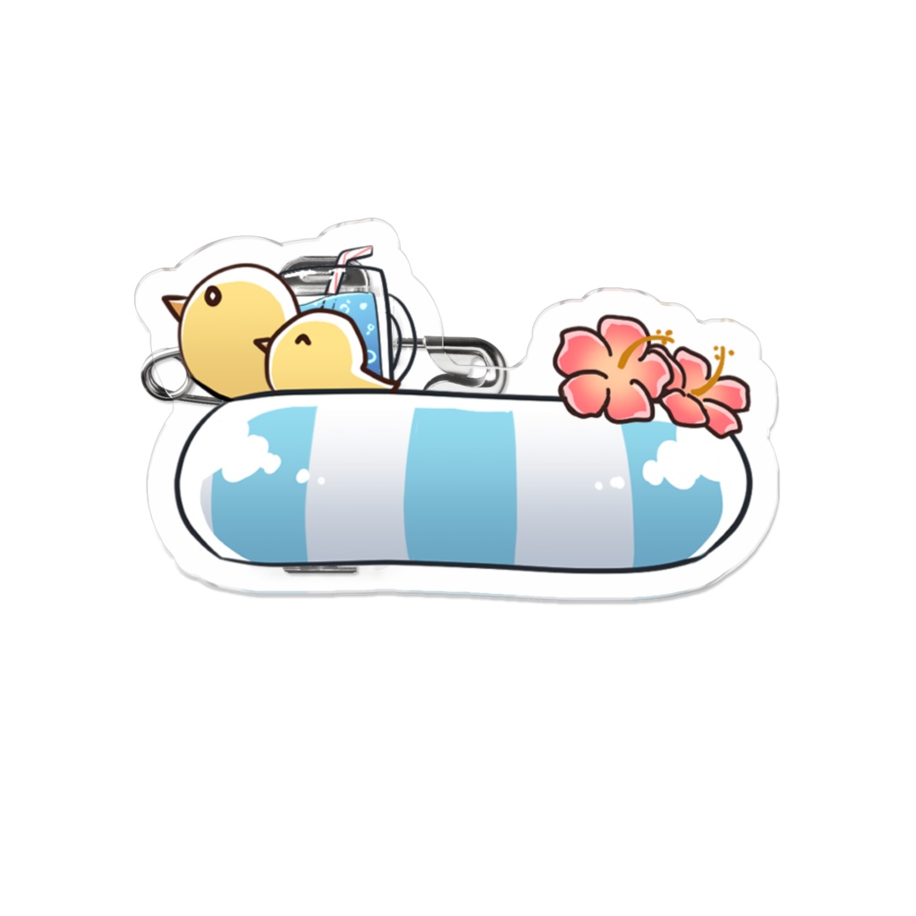 ぬいにつけられるアクリルバッジ　四季シリーズ　夏