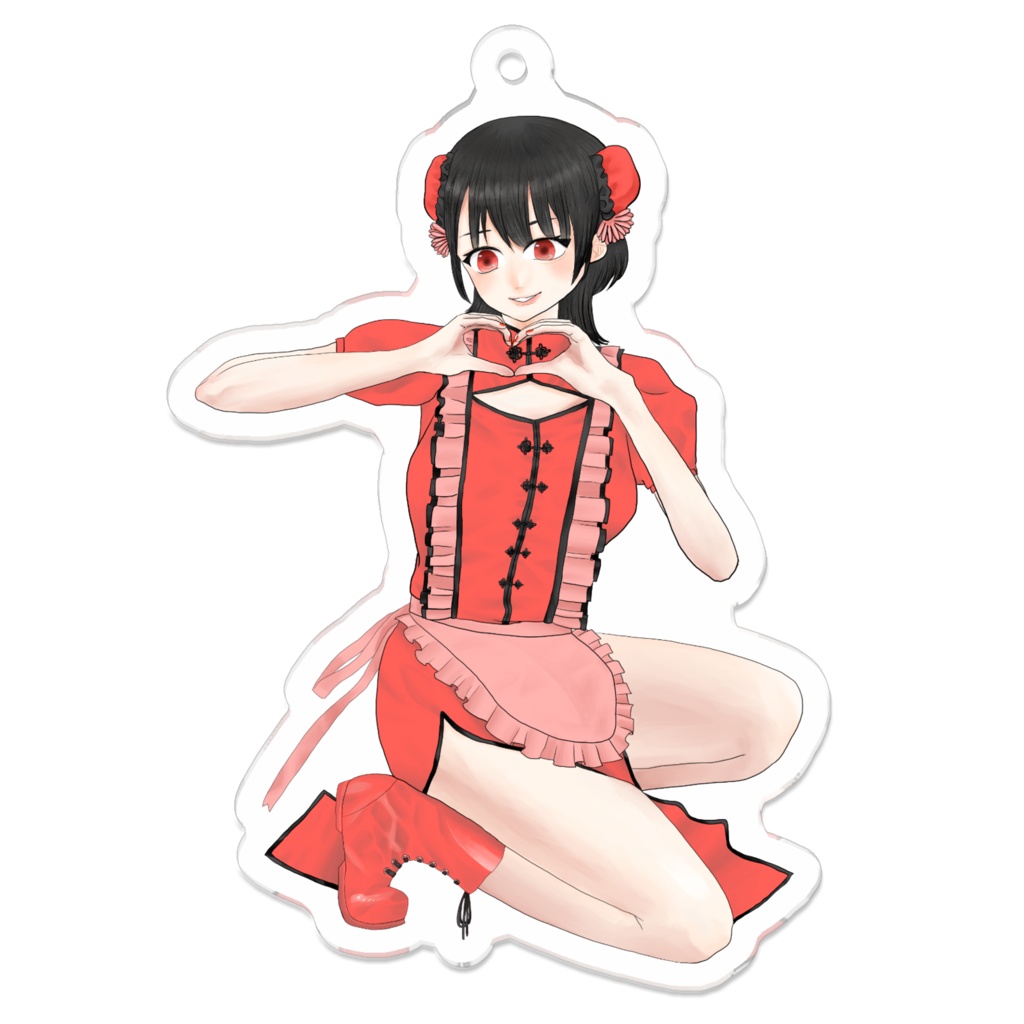 チャイナ服メイド 赤