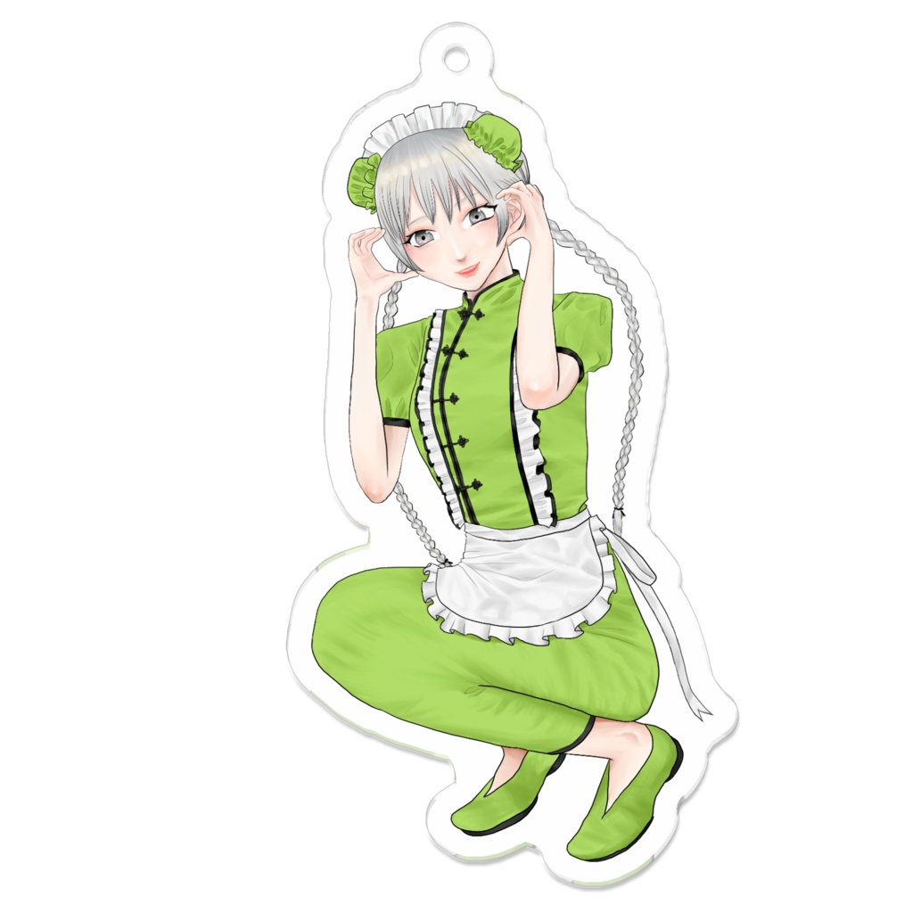 チャイナ服のメイド 緑