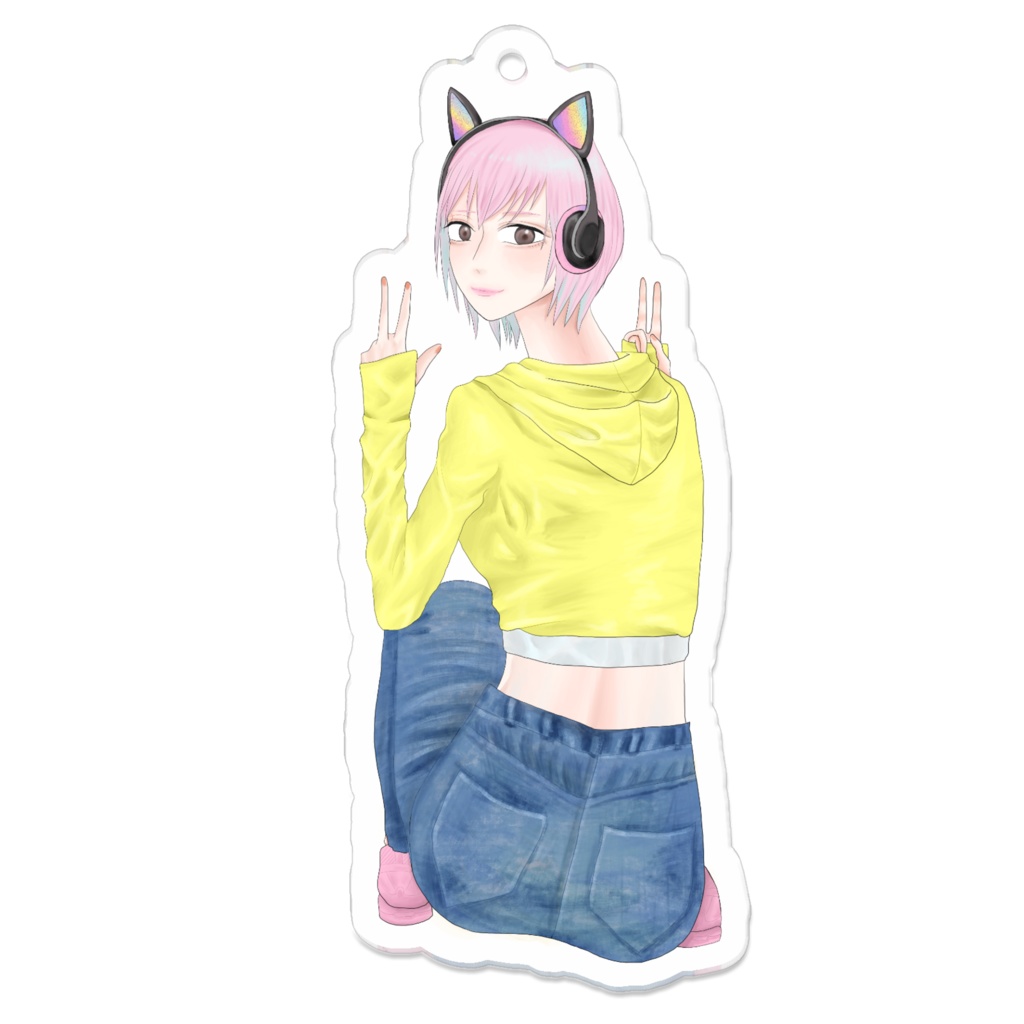 ねこヘッドフォンの女の子