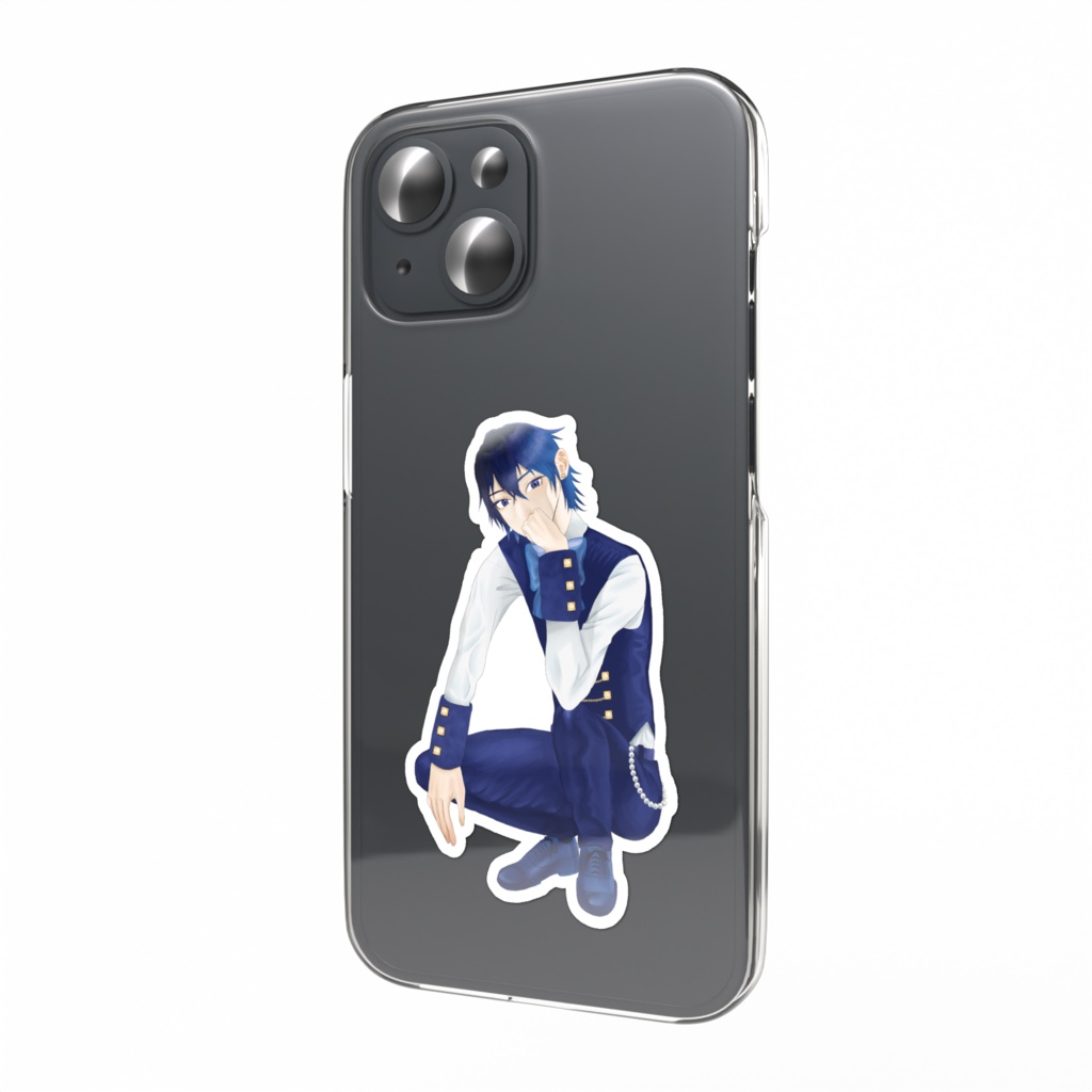 座っているお兄さん