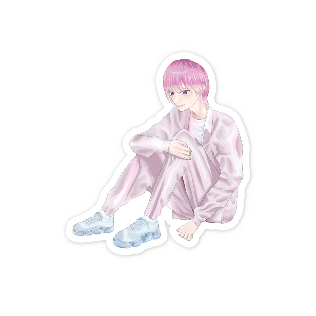 体育座りのお兄さん