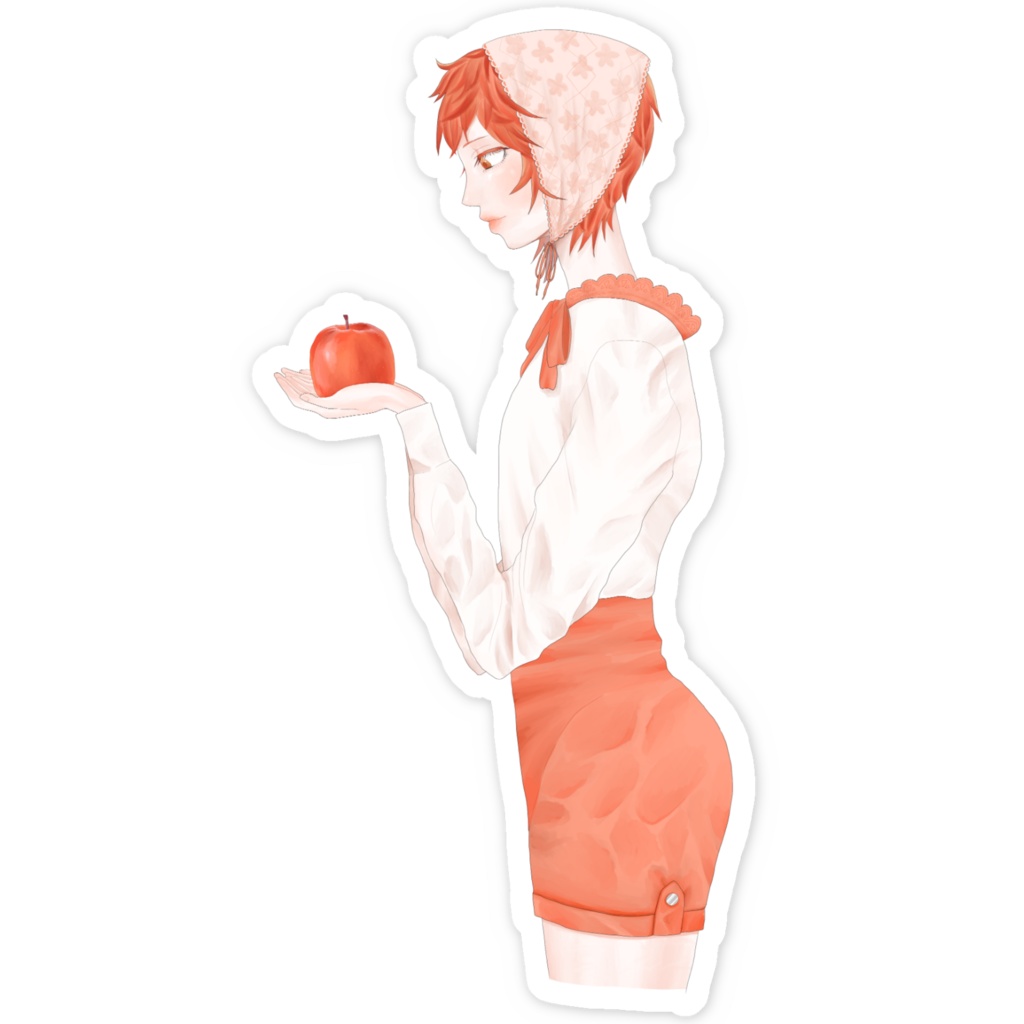 リンゴを持っている女の子