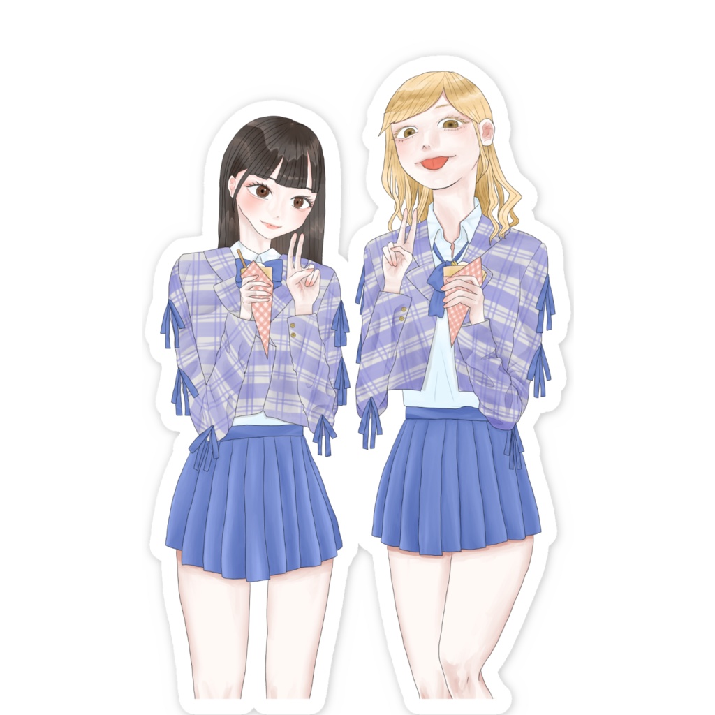 クレープを持つ二人組