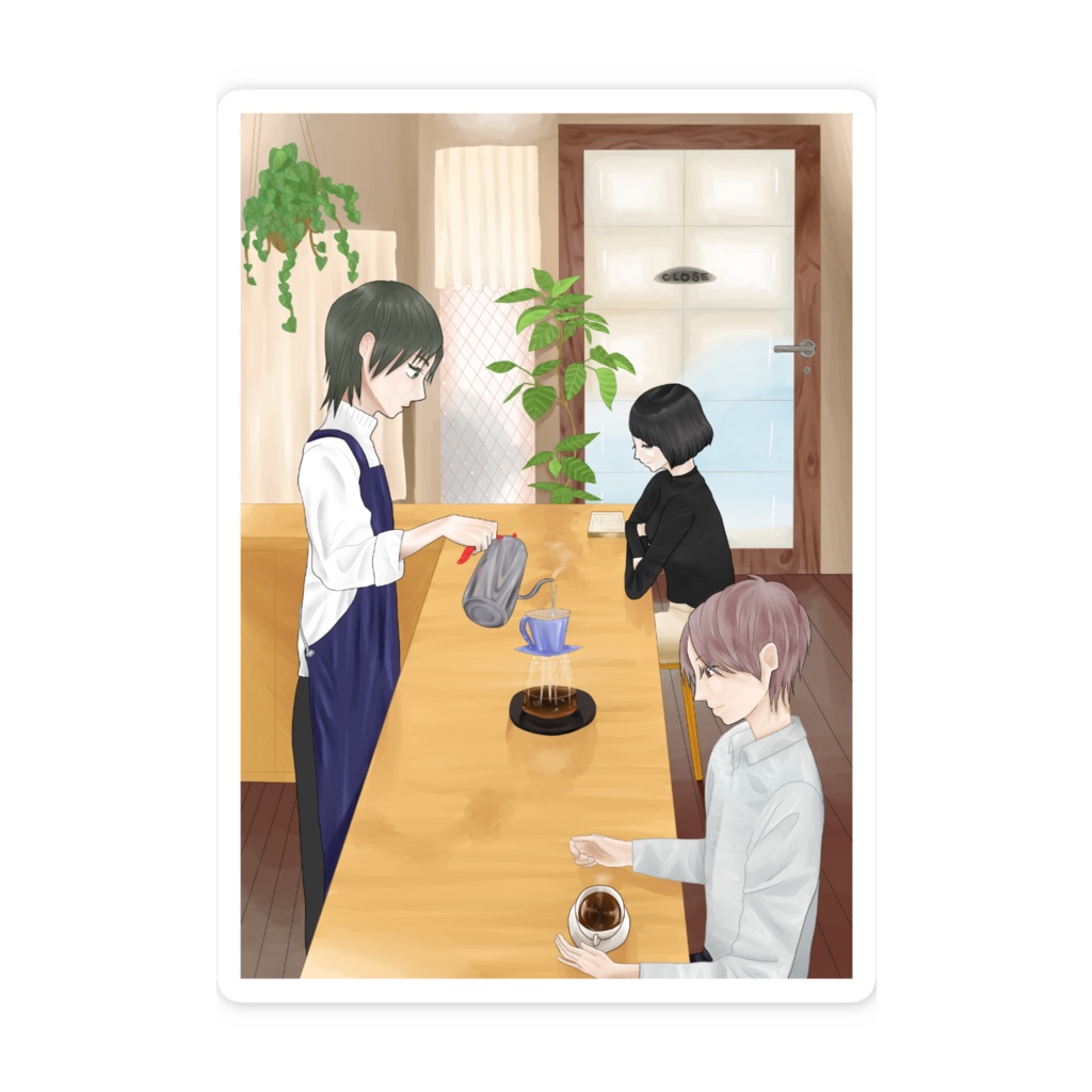 喫茶店でコーヒーを淹れるところ