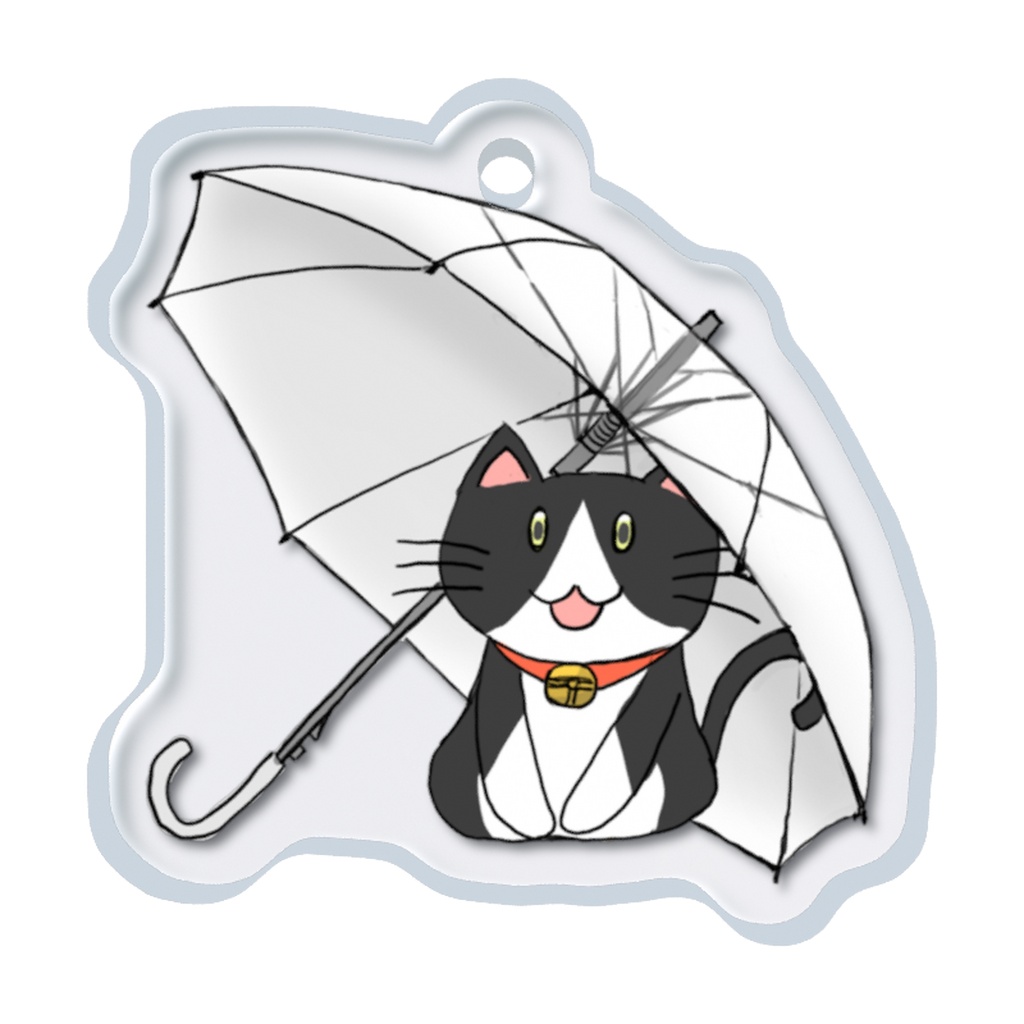 めじるしチャーム ネコちゃんの雨宿り