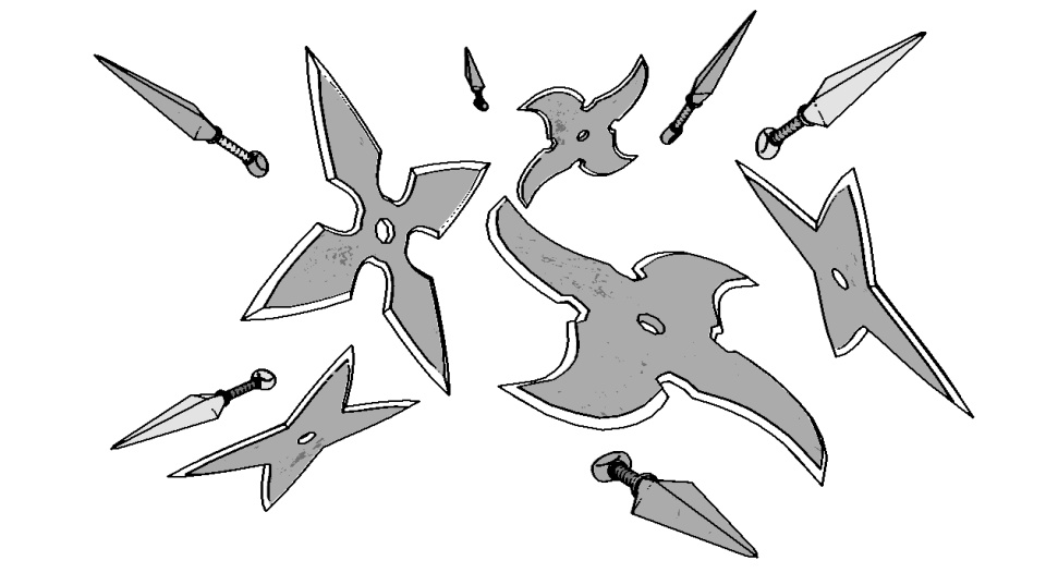 【3D】変化手裏剣とクナイ