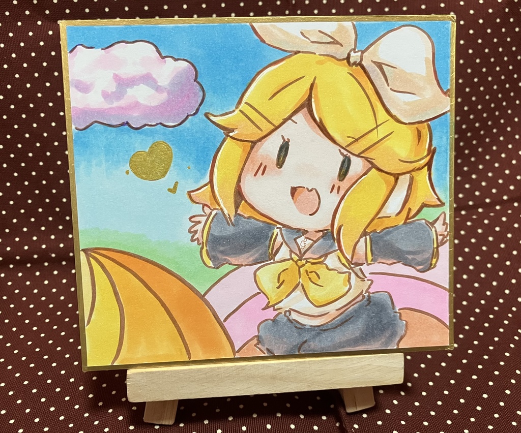 鏡音リン 原画ミニ色紙