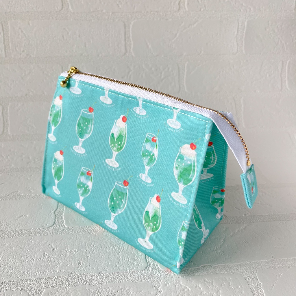 夏色⭐︎大きく開く テントポーチ【クリームソーダ】