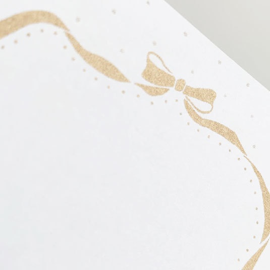 キラキラ水玉とリボン枠*一筆箋