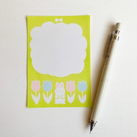 チューリップとうさぎ*一筆箋