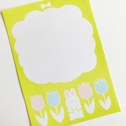 チューリップとうさぎ*一筆箋