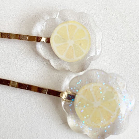 きらきら氷*レモンのヘアピン
