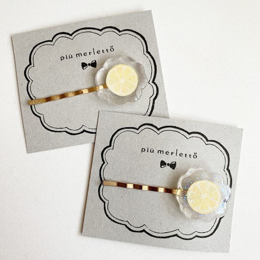 きらきら氷*レモンのヘアピン