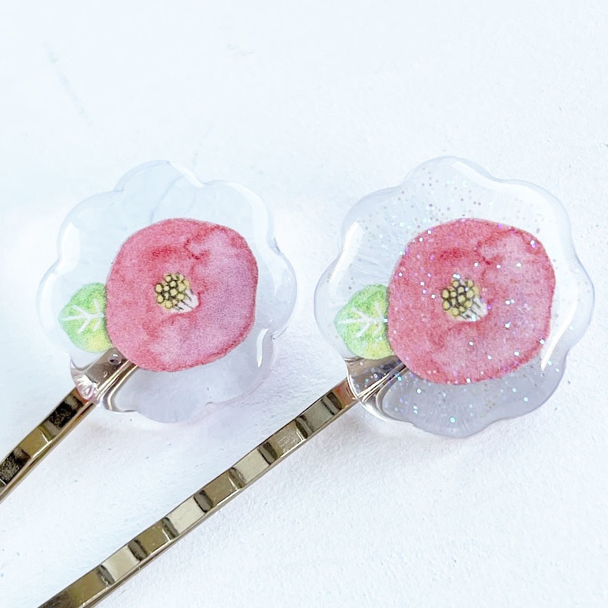 きらきら氷*ツバキのヘアピン