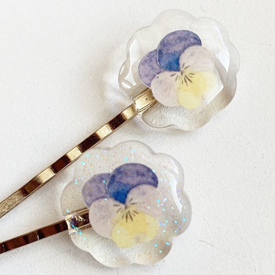 きらきら氷*ビオラのヘアピン