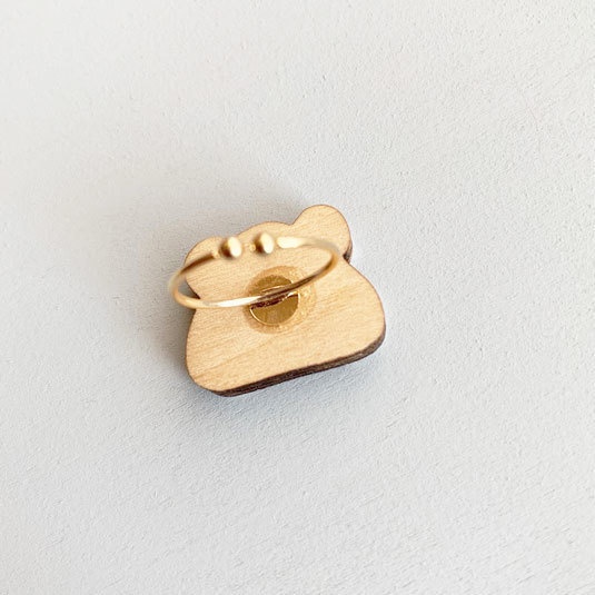 くまおにぎり*木の指輪