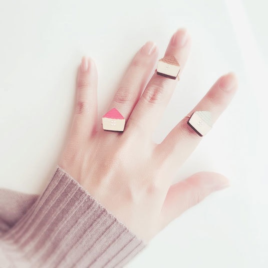 小さなおうち*木の指輪