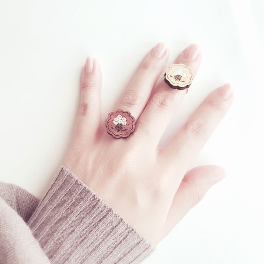 白い花束*木の指輪