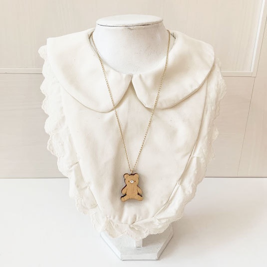 ぬいぐるみくま*木のネックレス