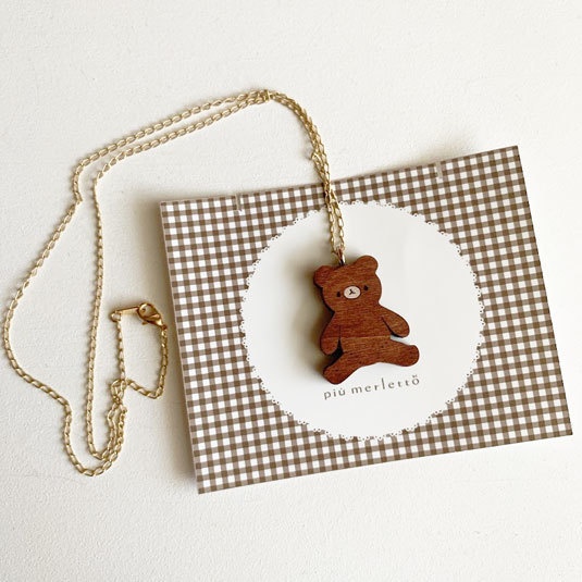 ぬいぐるみくま*木のネックレス