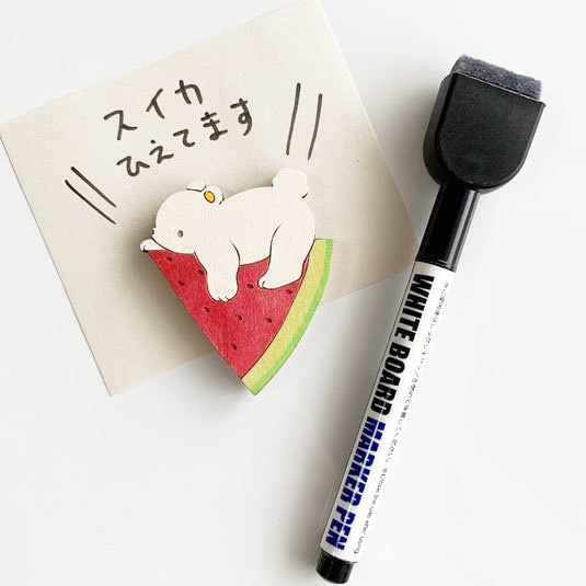 ひんやりスイカとしろくま*木のマグネット