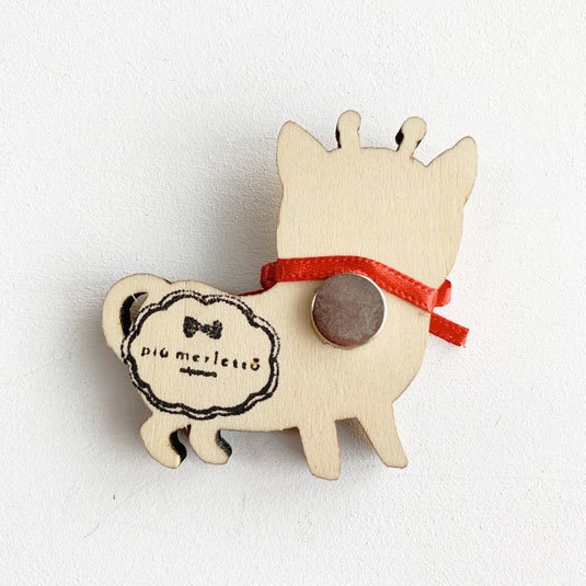 くびのみじかいきりんさん*木のマグネット