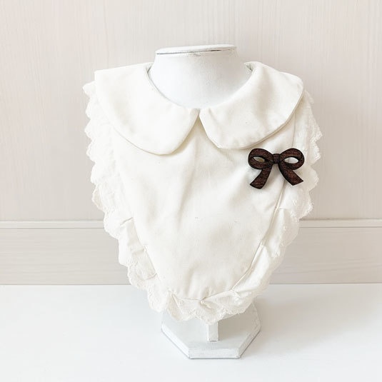 リボン(エボニー)*木のブローチ