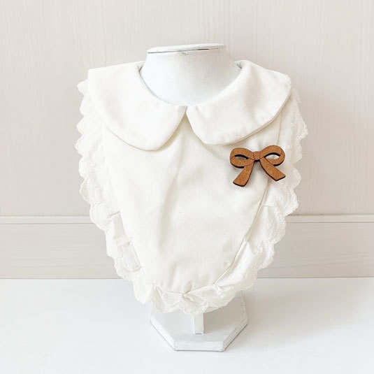 リボン(チェリー)*木のブローチ