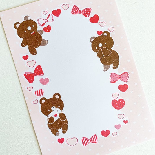 どきどきお手紙とくま*一筆箋