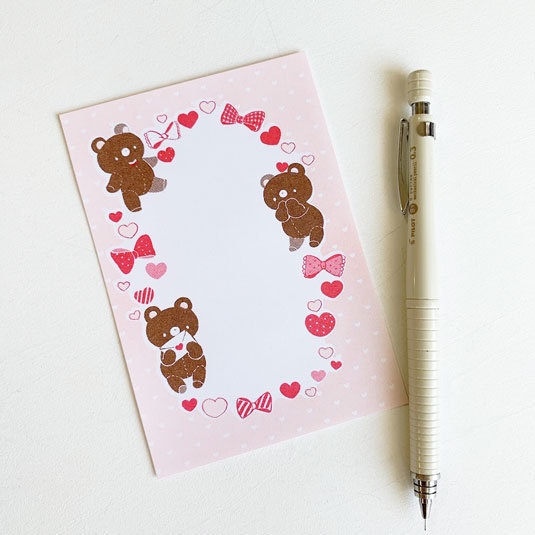 どきどきお手紙とくま*一筆箋