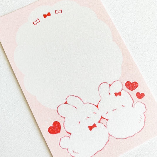 ほっぺあわせうさぎ*メッセージカード