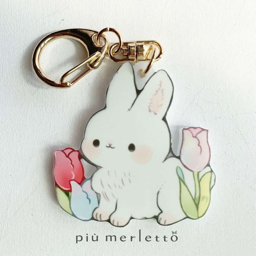 うさぎとおはな*アクリルキーホルダー