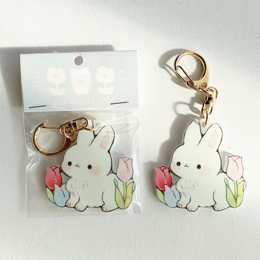 うさぎとおはな*アクリルキーホルダー