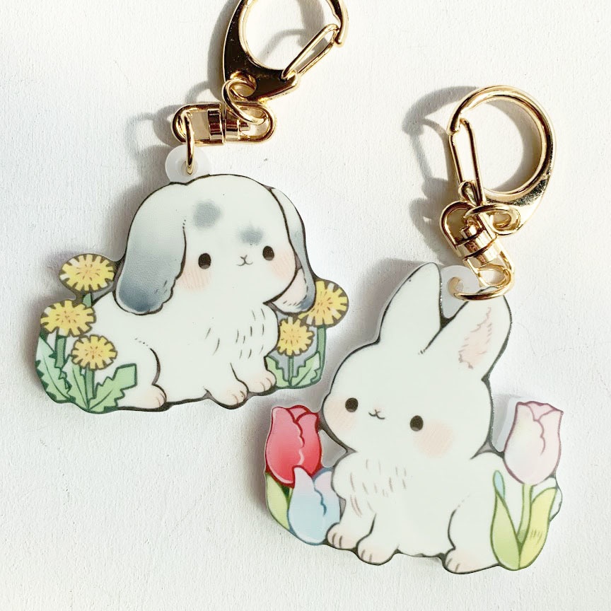 うさぎとおはな*アクリルキーホルダー