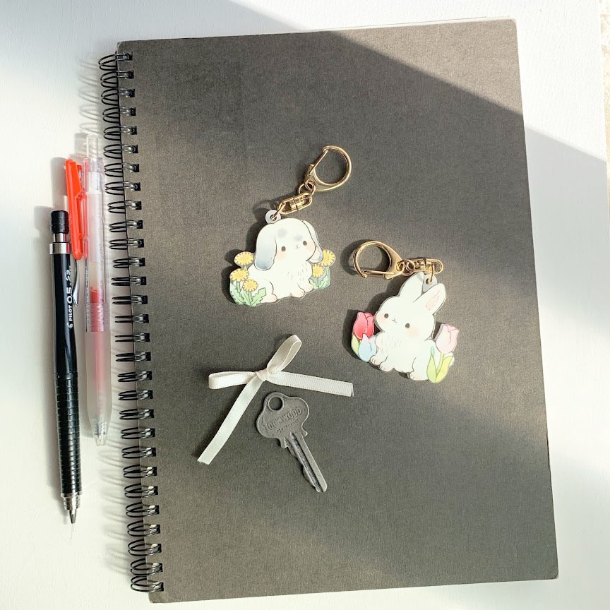 うさぎとおはな*アクリルキーホルダー