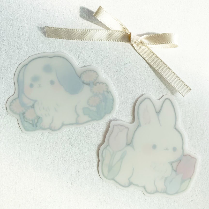 うさぎさんとお花*ステッカー