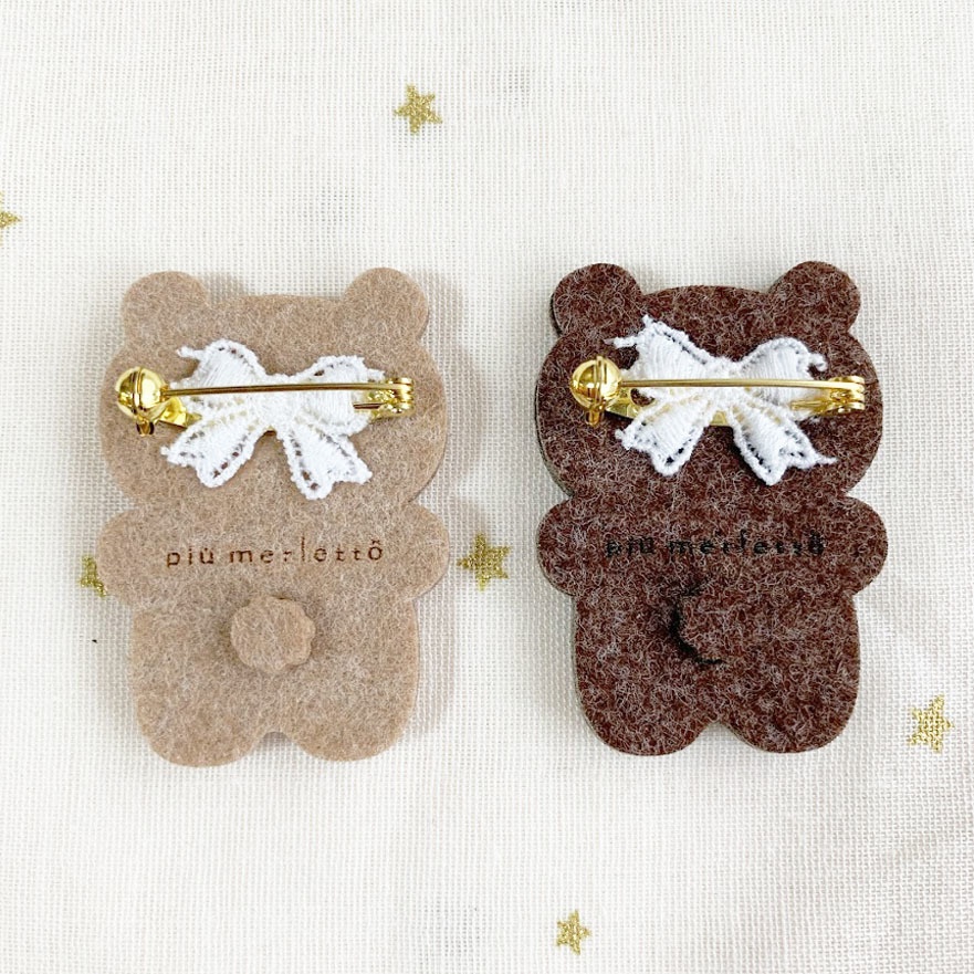 やわらかくま*フェルトのブローチ