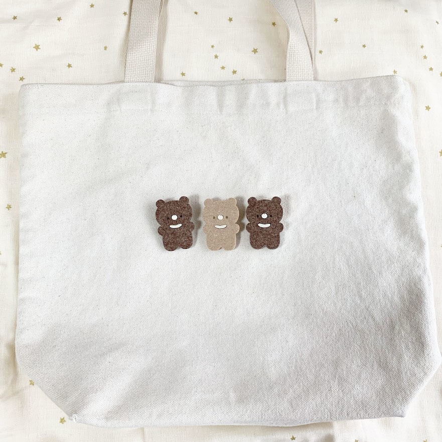 やわらかくま*フェルトのブローチ